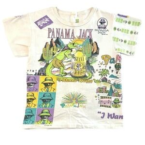 Vintage Panama Jack AOP Single Stitch Pastel T-Shirt Tee Size Youth Small